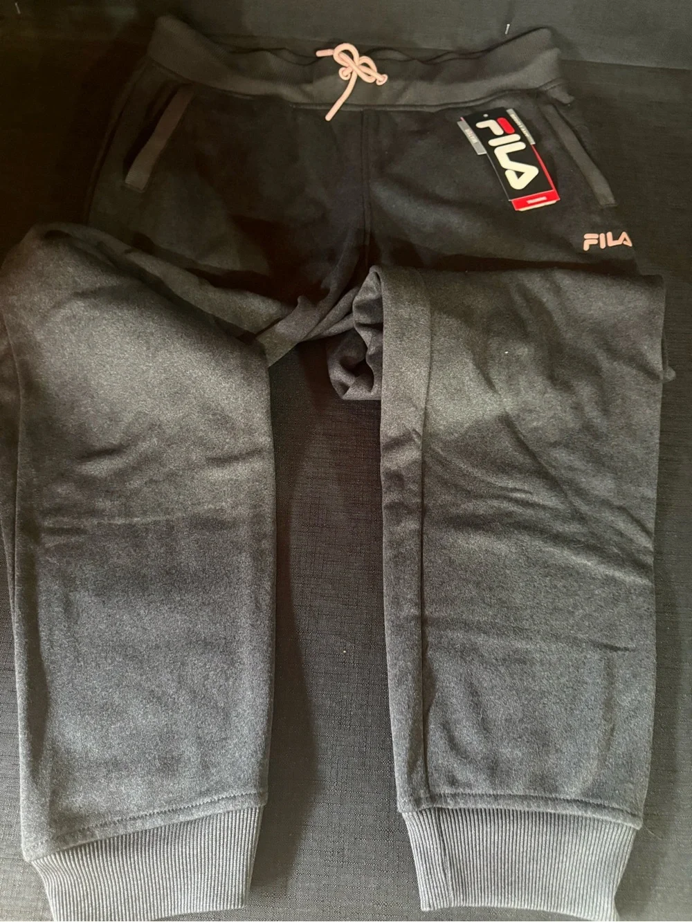 Fila Pink Hoodie with Black Jogger Shorts